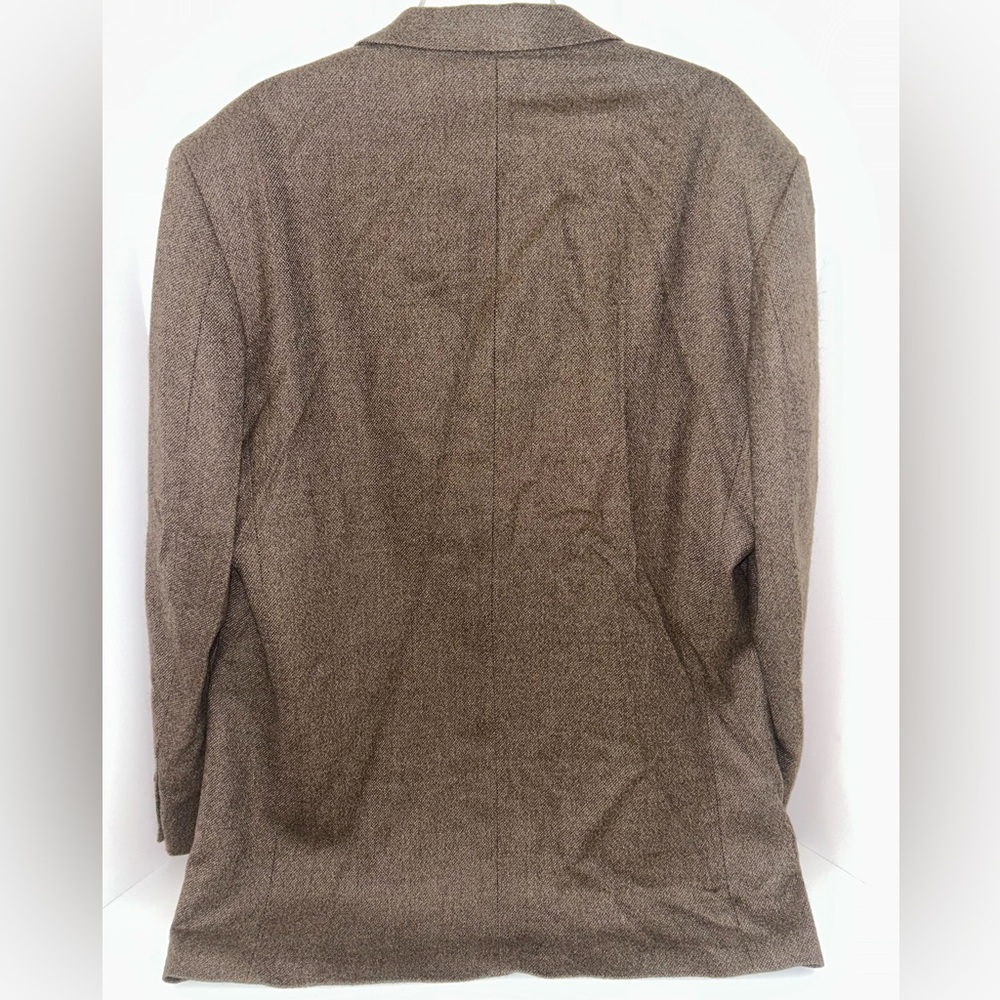Oscar de la Renta men’s brown blazer jacket 2 button lambswool cashmere size 44L - Picture 3 of 15